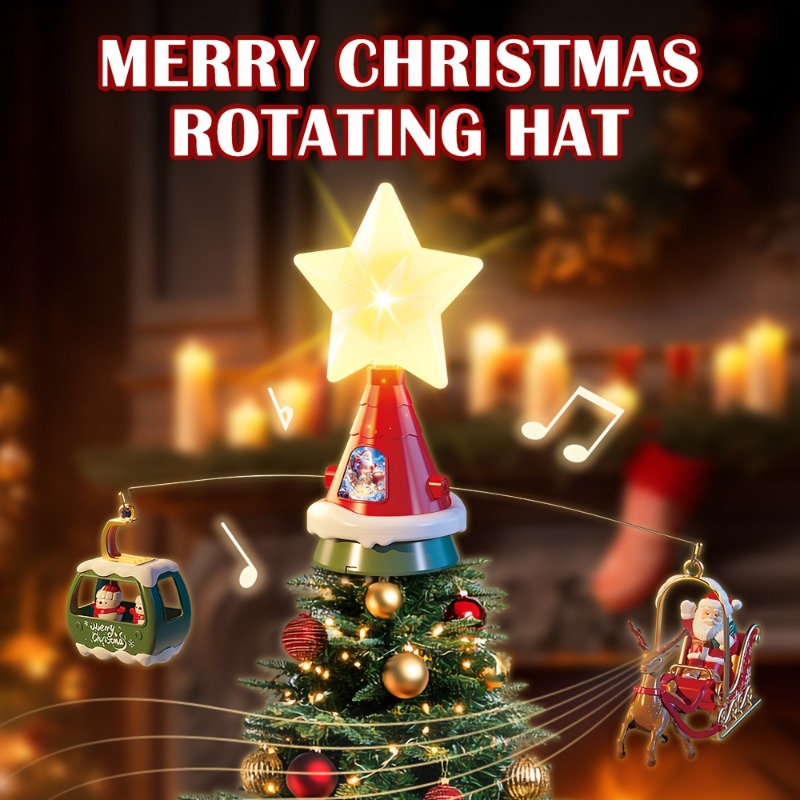 Outdoor Power For Christmas Lights - Kerstboom Top Roterende carrousel met muziek