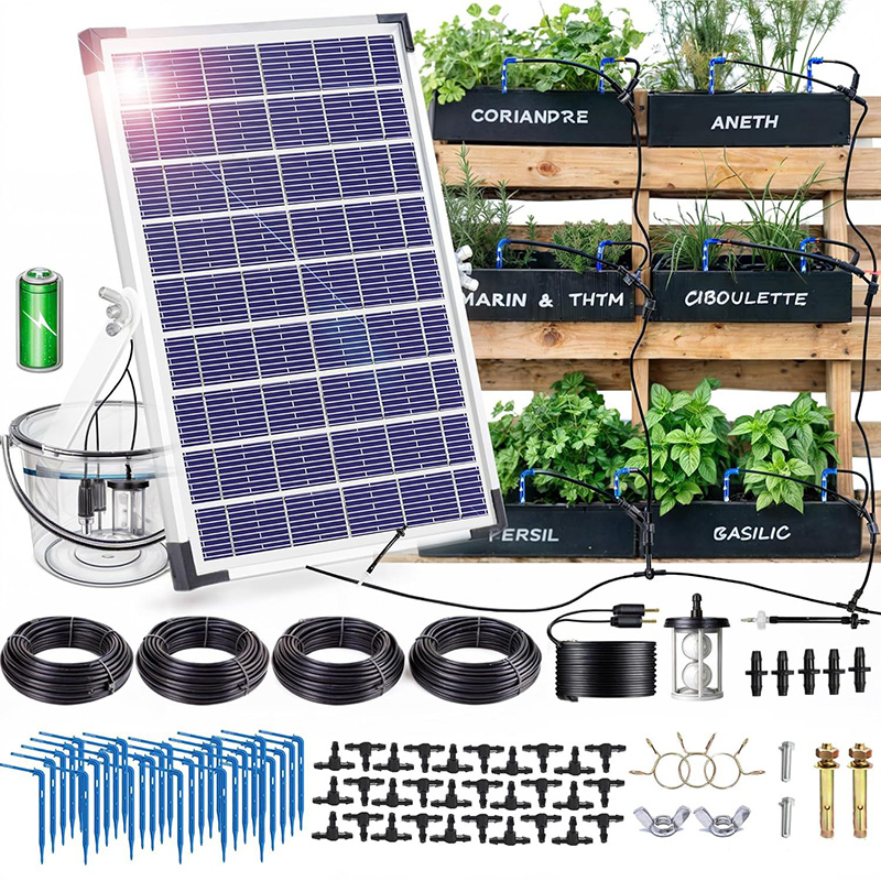 Outdoor Power And Plant - Universele automatische bewatering op zonne-energie Druppelirrigatieset