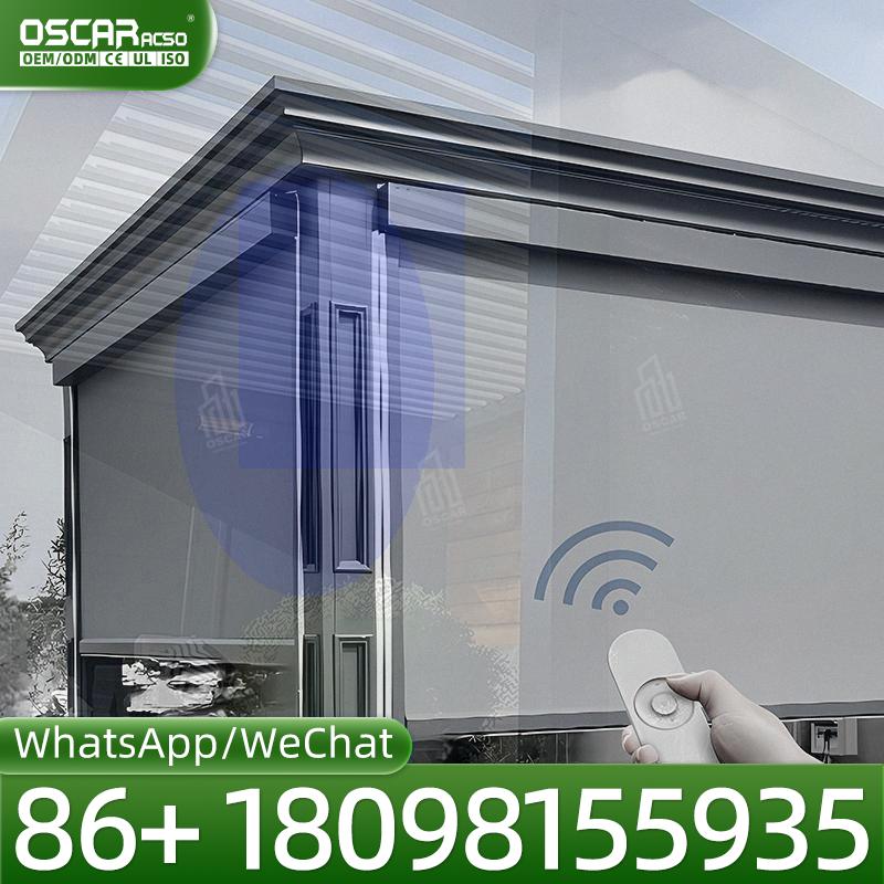 Outdoor Power Roller Shades - Buitenbatterij-aangedreven slimme besturingssysteem voor elektrische gordijnen