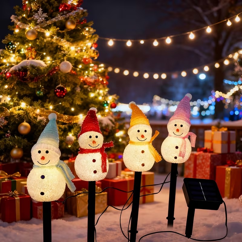 Outdoor Power For Christmas Lights - 1-4 STKS Kerst Sneeuwpop Verlichting op