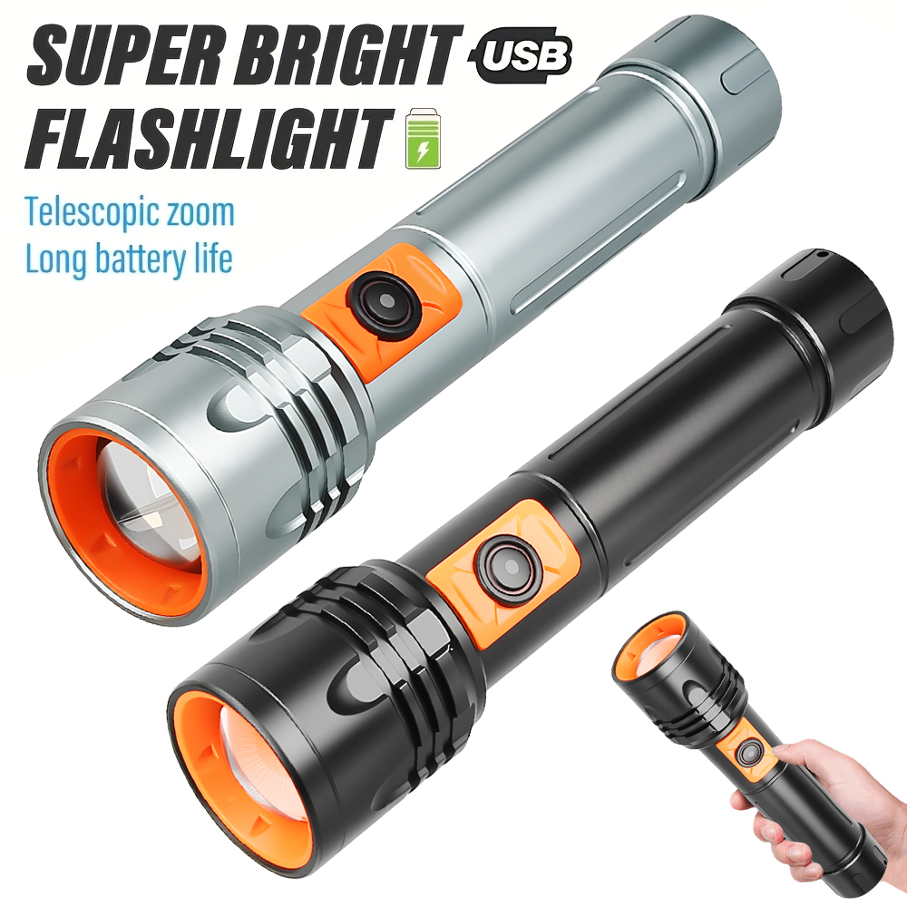 Outdoor Power For Camping - Krachtige LED-zaklamp Oplaadbare USB-zaklamp met telescopische