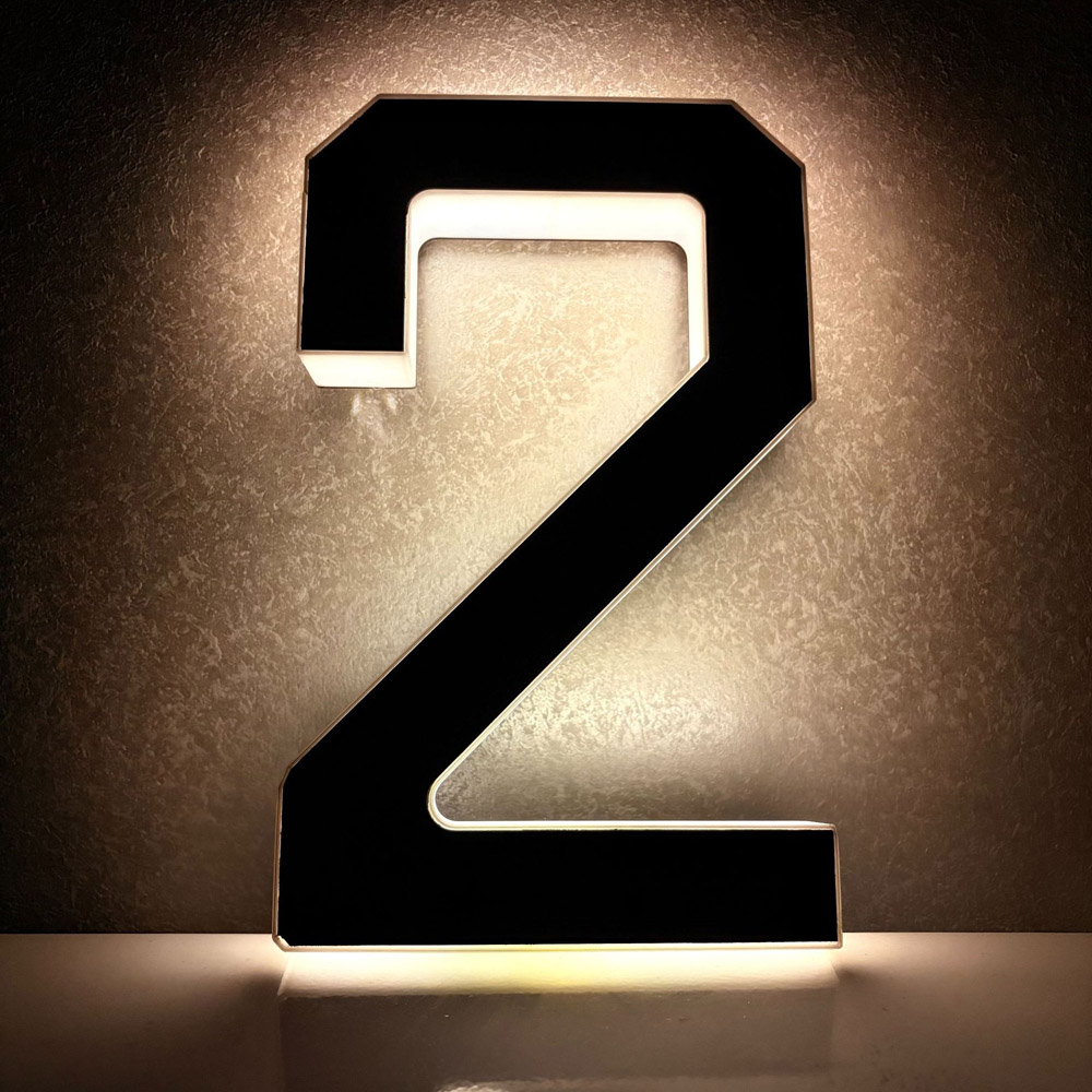 Outdoor Power Number - 12CM op zonne-energie werkende buitenhuisnummerlamp, huisnummers