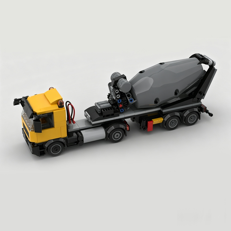 Concrete Mixer Small - Stadsautomodel MOC Bouwstenen Gele betonmixerwagen Modulaire