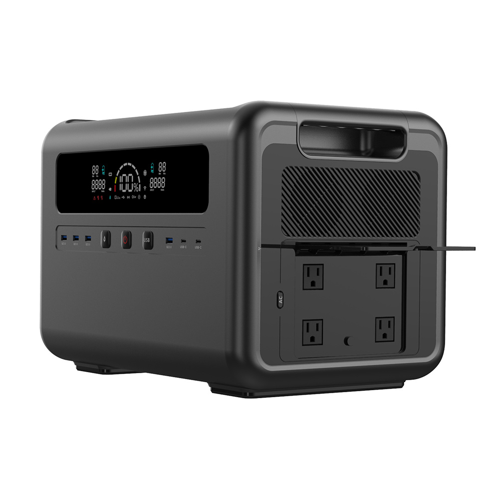 Outdoor Power For Camping - 2400W Zonne-energiegenerator, draagbaar krachtstation met grote