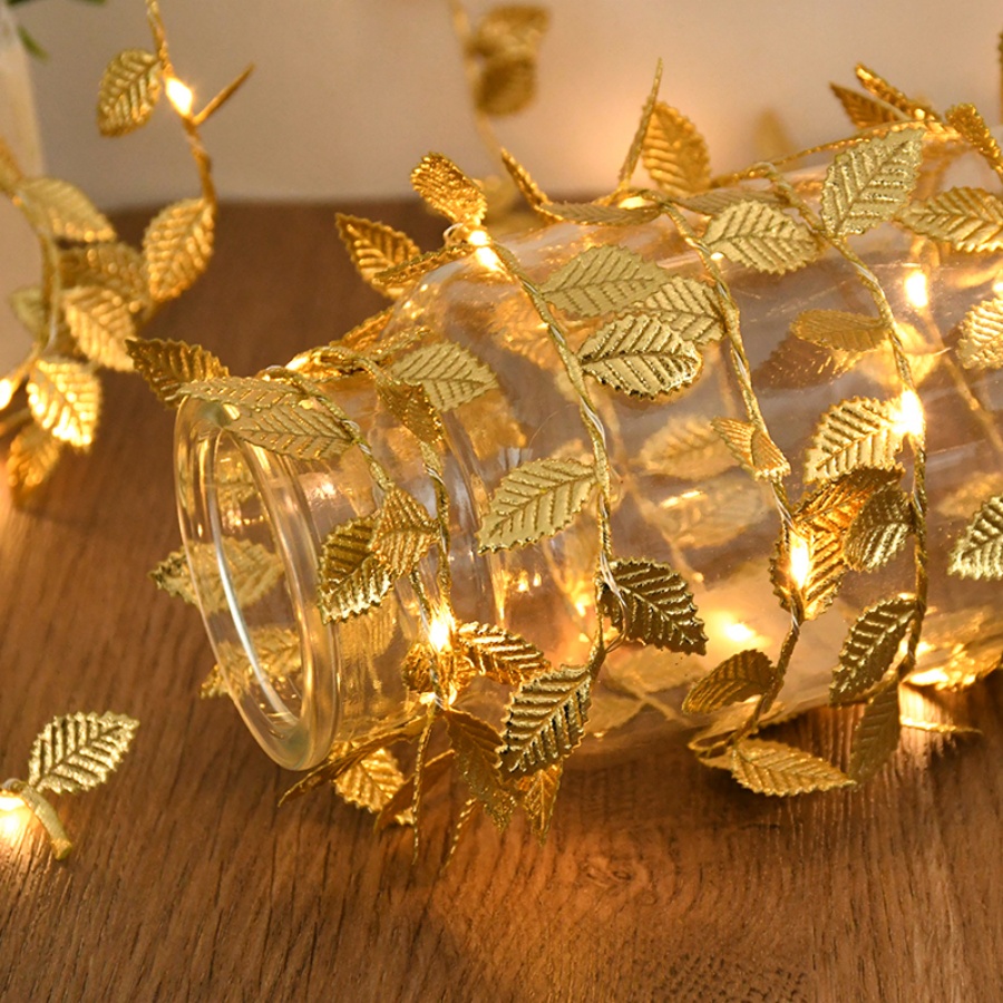 Outdoor Power For Christmas Lights - Gouden blad rotan koperdraad lichtsnoer op