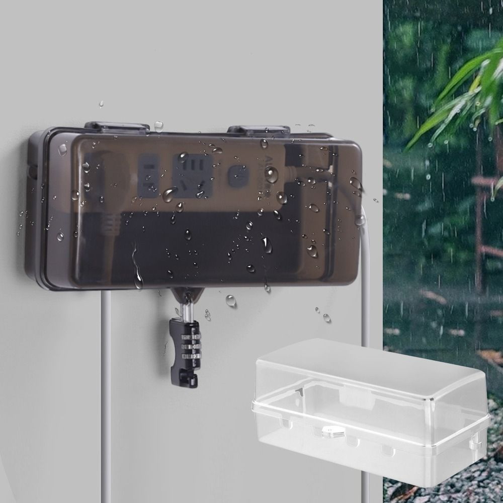 Outdoor Power Strip With Cover - Duurzame kunststof stekkerdoos Anti-diefstal Weerbestendige verlengsnoerhoes