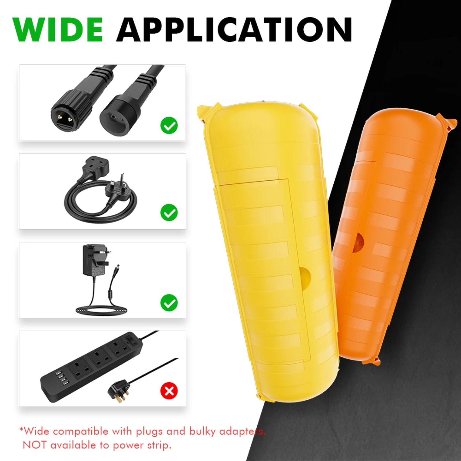 Outdoor Power Strip With Cover - IP44 Buitenverlengsnoerhoes 29x11x7,5cm Heavy-Duty PP Elektrische
