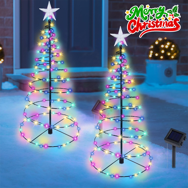 Outdoor Power For Christmas Lights - Kerstboom op zonne-energie LED-licht Warm witte