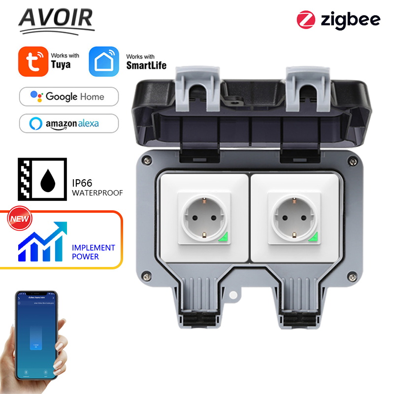 Outdoor Power Rack - Avoir Tuya Zigbee Stopcontacten IP66 Waterdichte