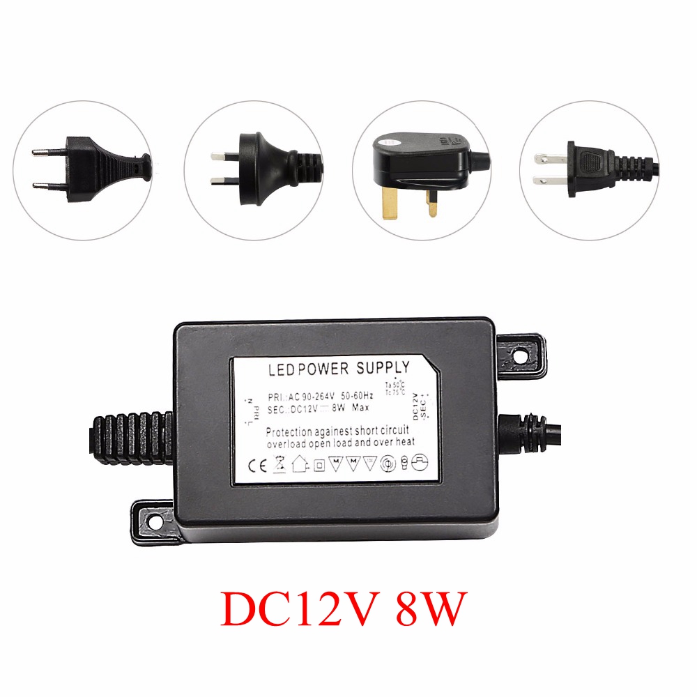 Outdoor Power Transformer - IP67 Waterdichte DC12V 8W transformatorvoeding voor