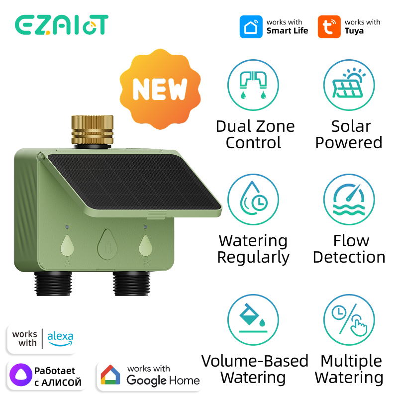 Power Zone Outdoor Timer - Slimme sproeier watertimer Tuya WiFi 2-zone