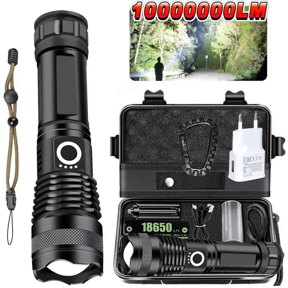 Outdoor Power For Camping - Krachtige LED-zaklamp Oplaadbare 5-modus aluminium telescopische