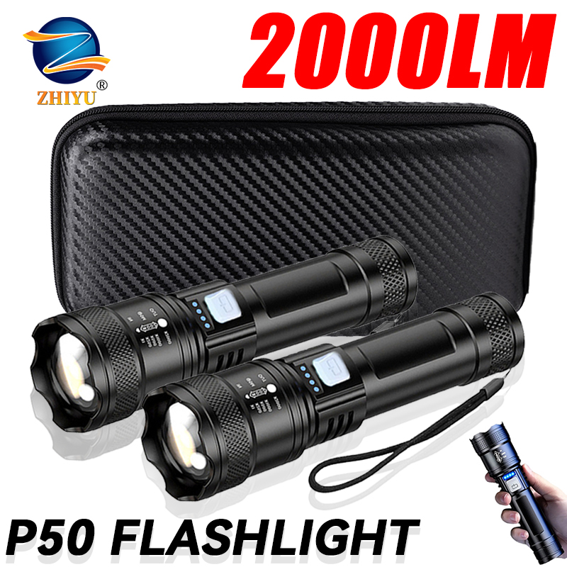 Outdoor Power Usb - Tactische LED-zaklamp 2000LM USB oplaadbare waterdichte