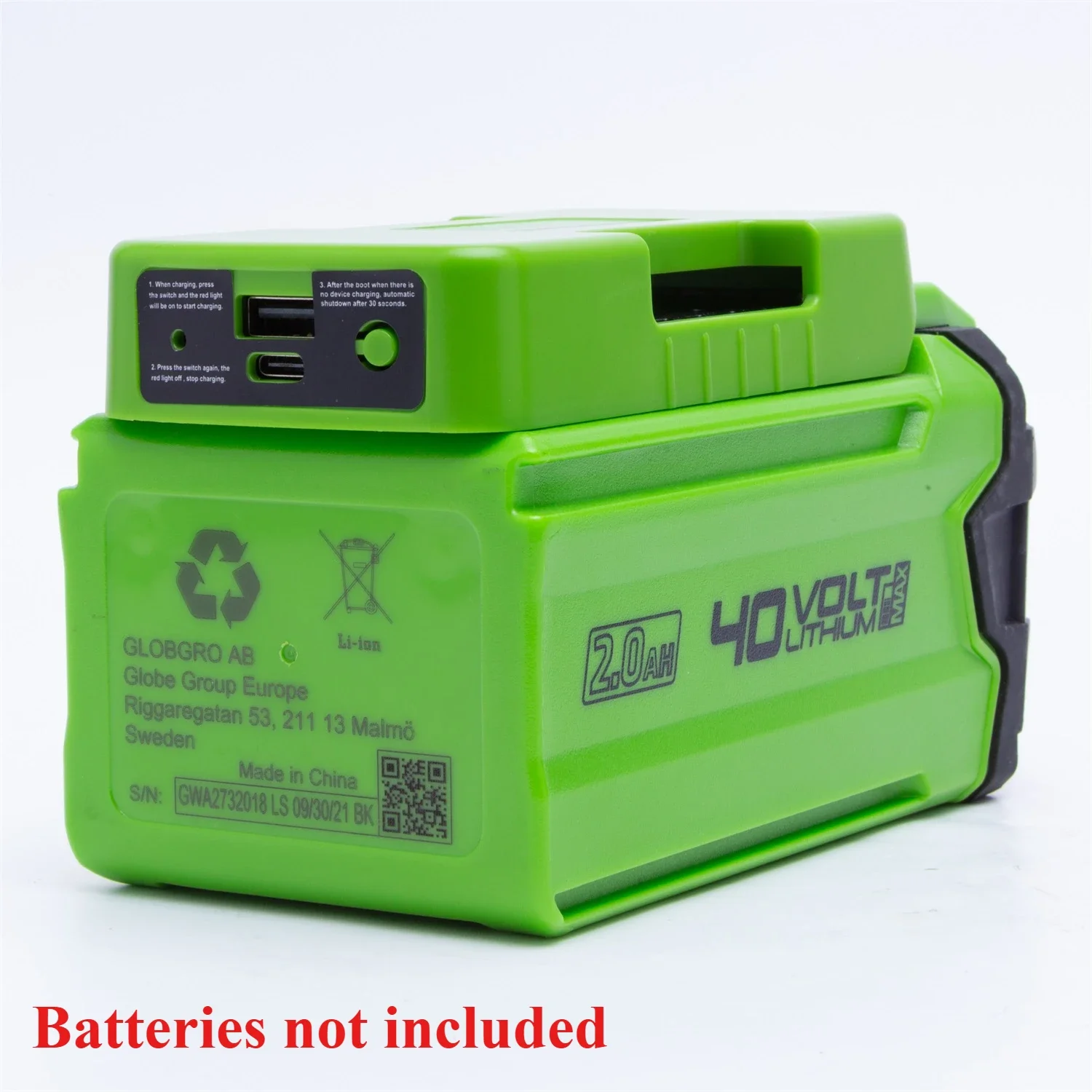 Outdoor Power Adapter Usb C - Draadloze mobiele powerbank-adapter voor GREENWORKS 40V