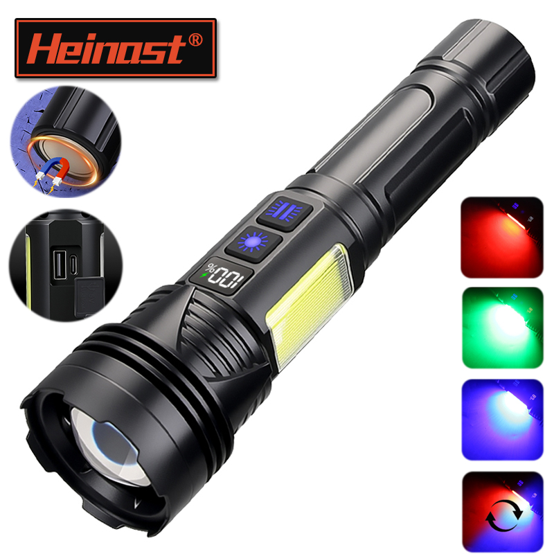 Outdoor Power Usb - Krachtige LED-handzaklamp USB oplaadbare tactische zoomlamp