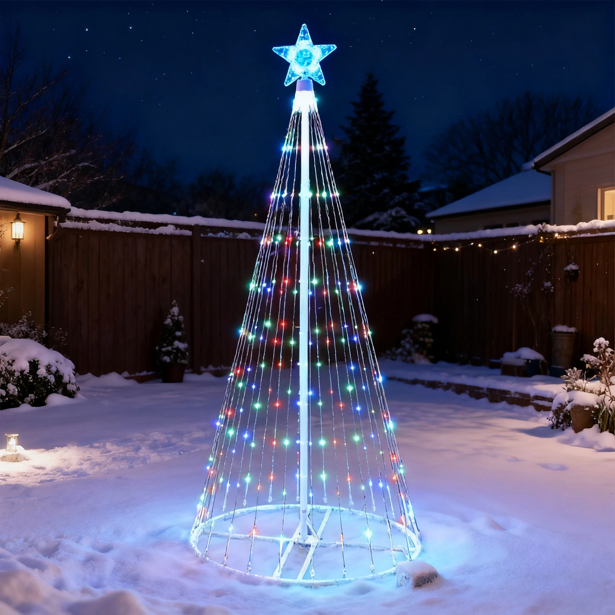 LED-waterval lichtslingers op  - Outdoor Power For Christmas Lights recensie en prijs