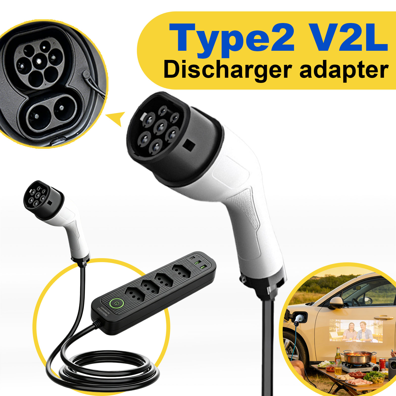 Type2 V2L-ontladingsadapter 16 - Outdoor Power Adapter recensie en prijs
