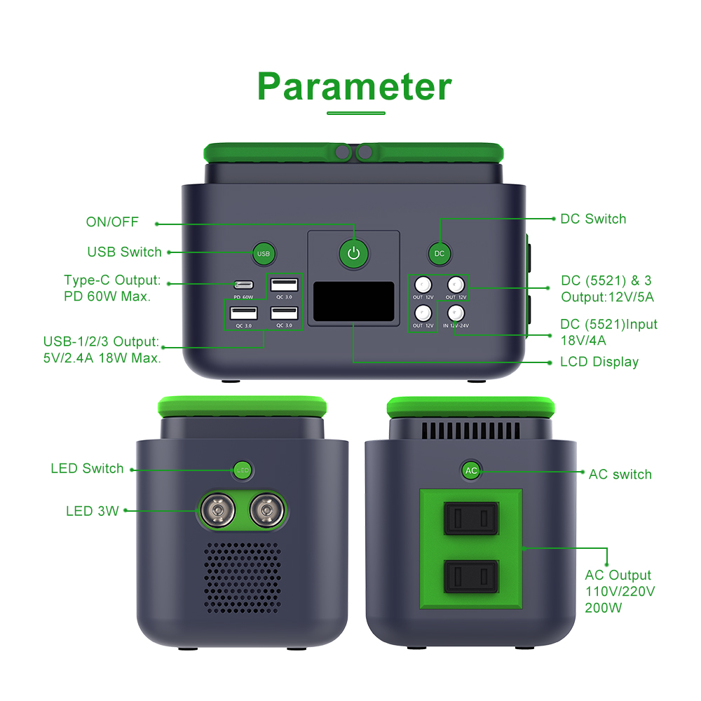 200W Draagbare Zonne-energiece - Outdoor Power Bank With Ac Outlet recensie en prijs