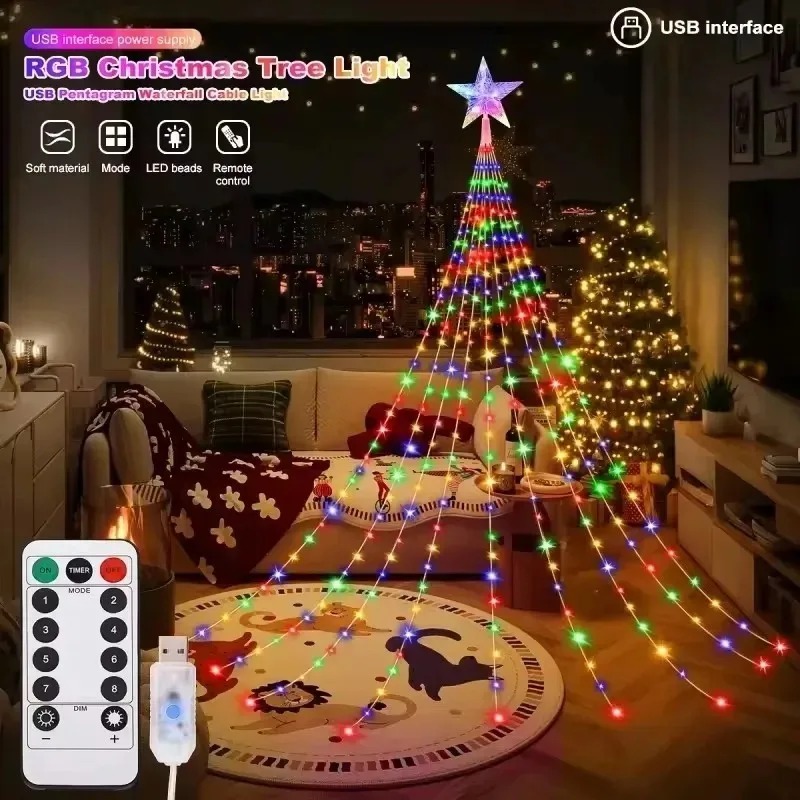 USB-aangedreven Star Waterfall - Outdoor Power For Christmas Lights recensie en prijs