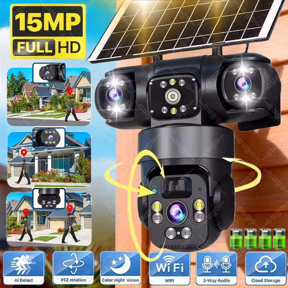 V380 3-scherms 3-lens WIFI cam - Outdoor Power Distribution Panel recensie en prijs