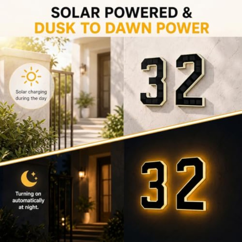 Op zonne-energie werkende LED- - Outdoor Power Number recensie en prijs