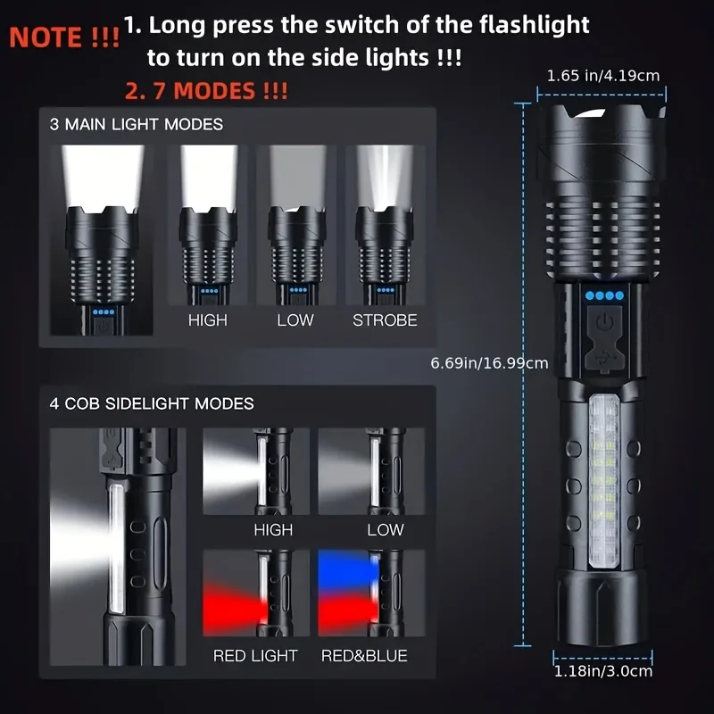 Krachtige LED-zaklamp Batterij - Outdoor Power Usb recensie en prijs