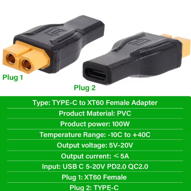USB C Type C Naar XT60 Vrouwel - Outdoor Power Adapter Usb C recensie en prijs